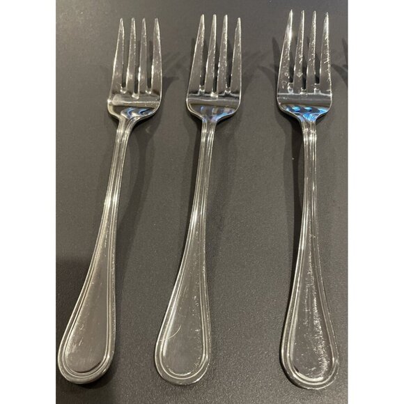 Wallace WAS159 Glossy Outline 18/10 Stainless Flatware Salad Forks Fork Set Of 6 - Picture 2 of 5